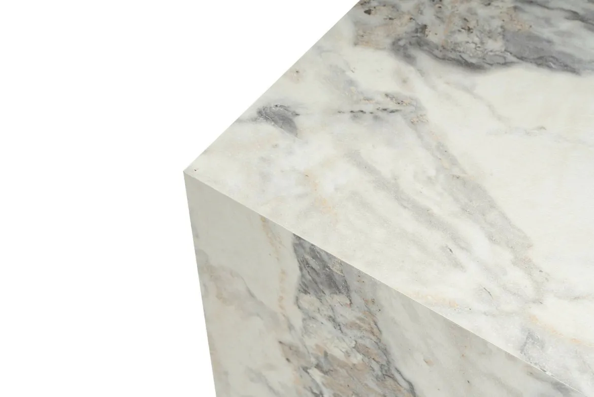 Tavolino soggiorno cubico marmo 40x40x45h cm - Brennan