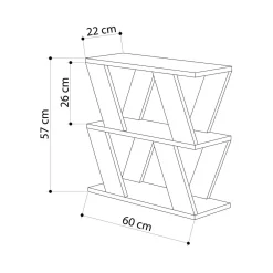 Tavolino soggiorno geometrico bianco 60x22x57h cm - Beniamina
