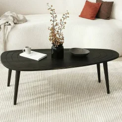 Tavolino soggiorno ovale antracite 115x50x38h cm - Eugenia