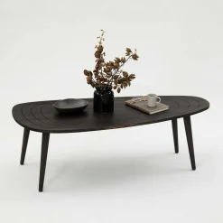 Tavolino soggiorno ovale antracite 115x50x38h cm - Eugenia