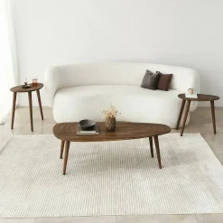 Tavolino soggiorno ovale noce 115x50x38h cm - Eugenia