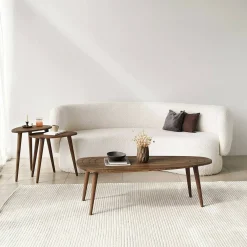 Tavolino soggiorno ovale noce 115x50x38h cm - Eugenia