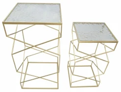 Tavolino soggiorno quadrato quercia 72x72x40h cm - Pieve