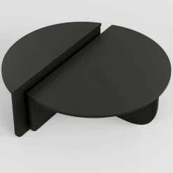 Tavolino soggiorno rettangolare angoli arrotondoti nero 90x90x35h cm - Azim