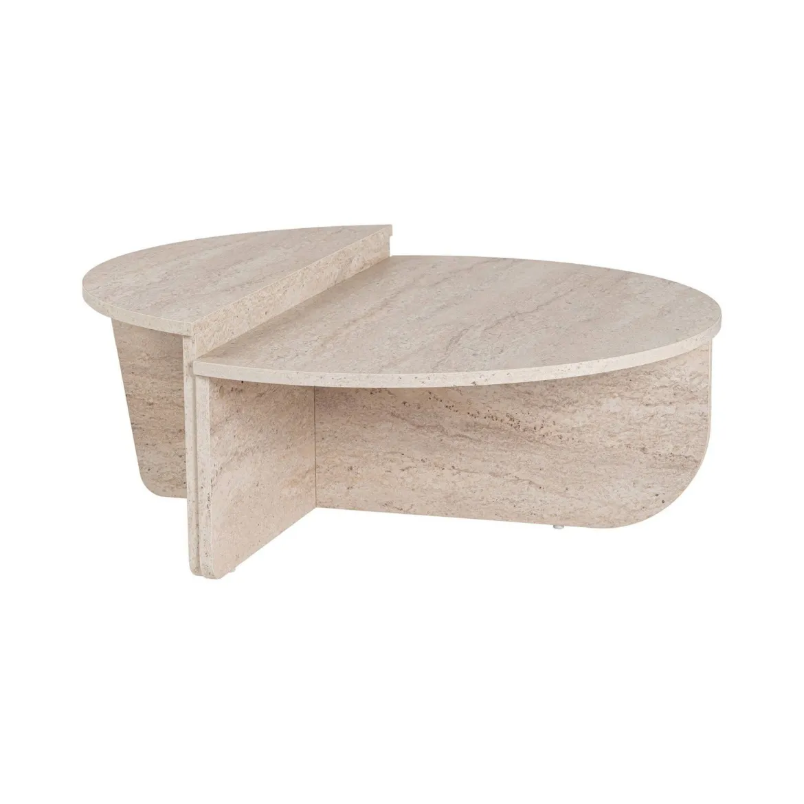 Tavolino soggiorno rettangolare beige e marmo 90x60x35h cm - Feyre