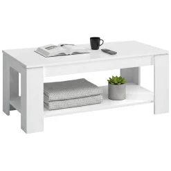Tavolino soggiorno rettangolare bianco 102x43x50h cm - Aeolus