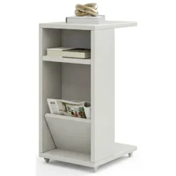 Tavolino soggiorno rettangolare bianco 30x40x63h cm - Blas