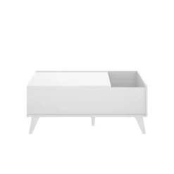 Tavolino soggiorno rettangolare bianco e antracite 60x60x32h cm - Sondalo