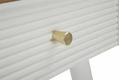 Tavolino soggiorno rettangolare bianco e nero 101x48x50h cm con 1 cassetto - Maximilien