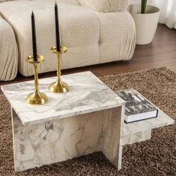 Tavolino soggiorno rettangolare marrone e antracite 90x60x40h cm - Apostolo