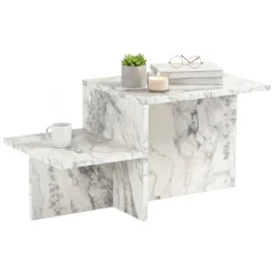 Tavolino soggiorno rettangolare marrone e antracite 90x60x40h cm - Apostolo