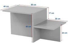 Tavolino soggiorno rettangolare nero e oro 90x60x40h cm - Vespero
