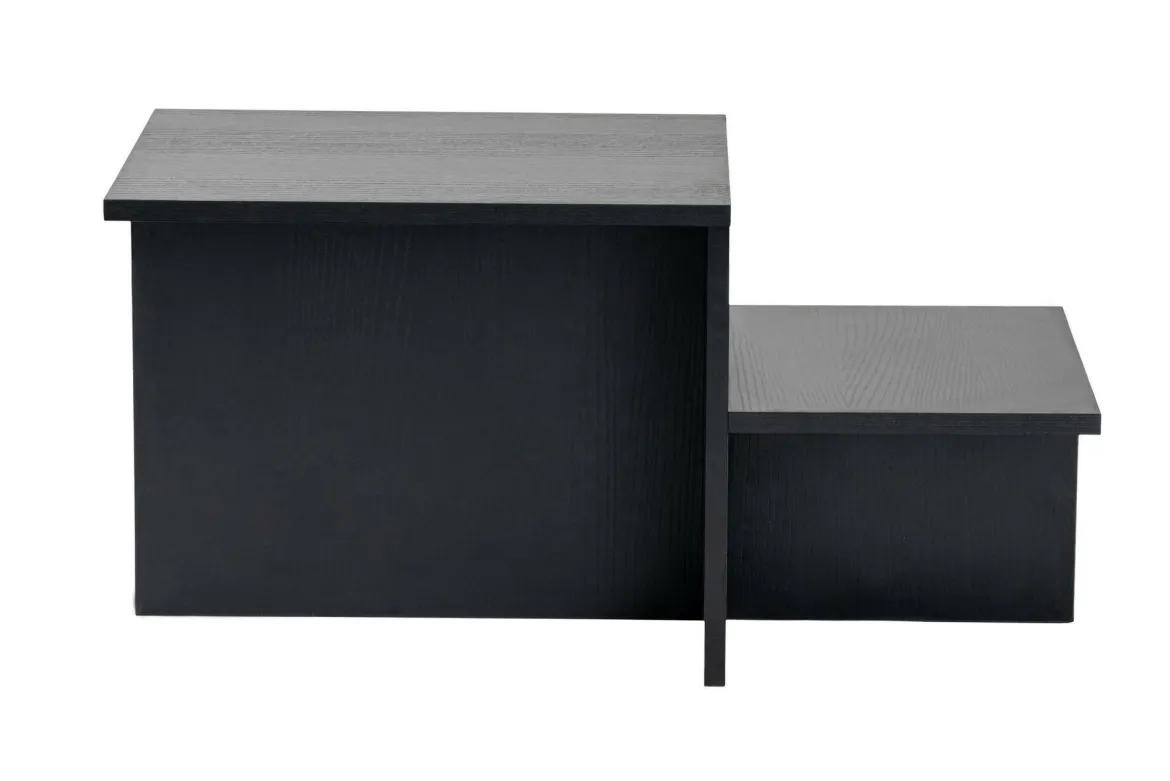 Tavolino soggiorno rettangolare nero e oro 90x60x40h cm - Vespero