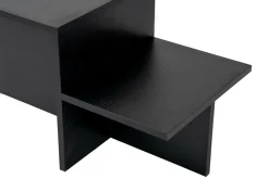 Tavolino soggiorno rettangolare nero e oro 90x60x40h cm - Vespero