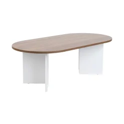 Tavolino soggiorno rettangolare noce e bianco 119x60x40h cm - Elain