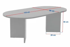 Tavolino soggiorno rettangolare pino 119x60x40h cm - Elain