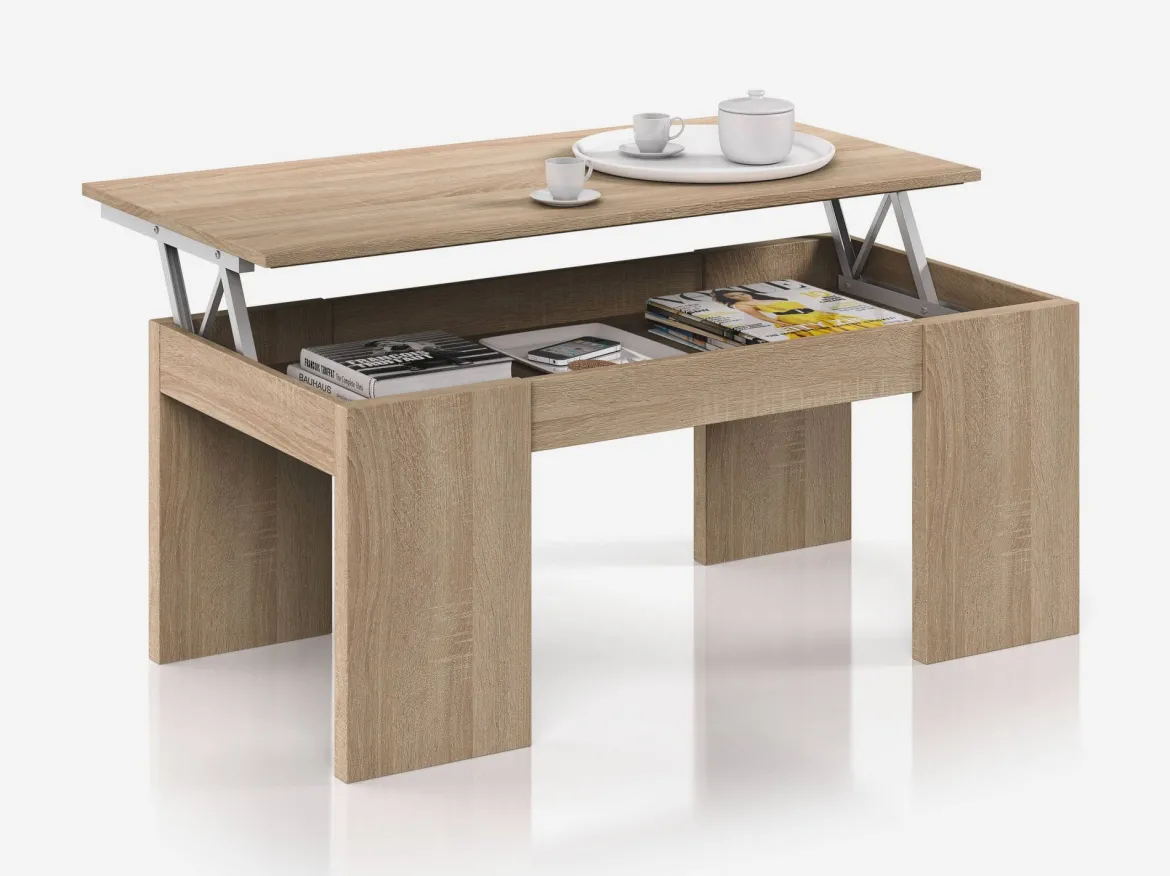 Tavolino soggiorno rettangolare rovere 100x43x50h cm - Almo