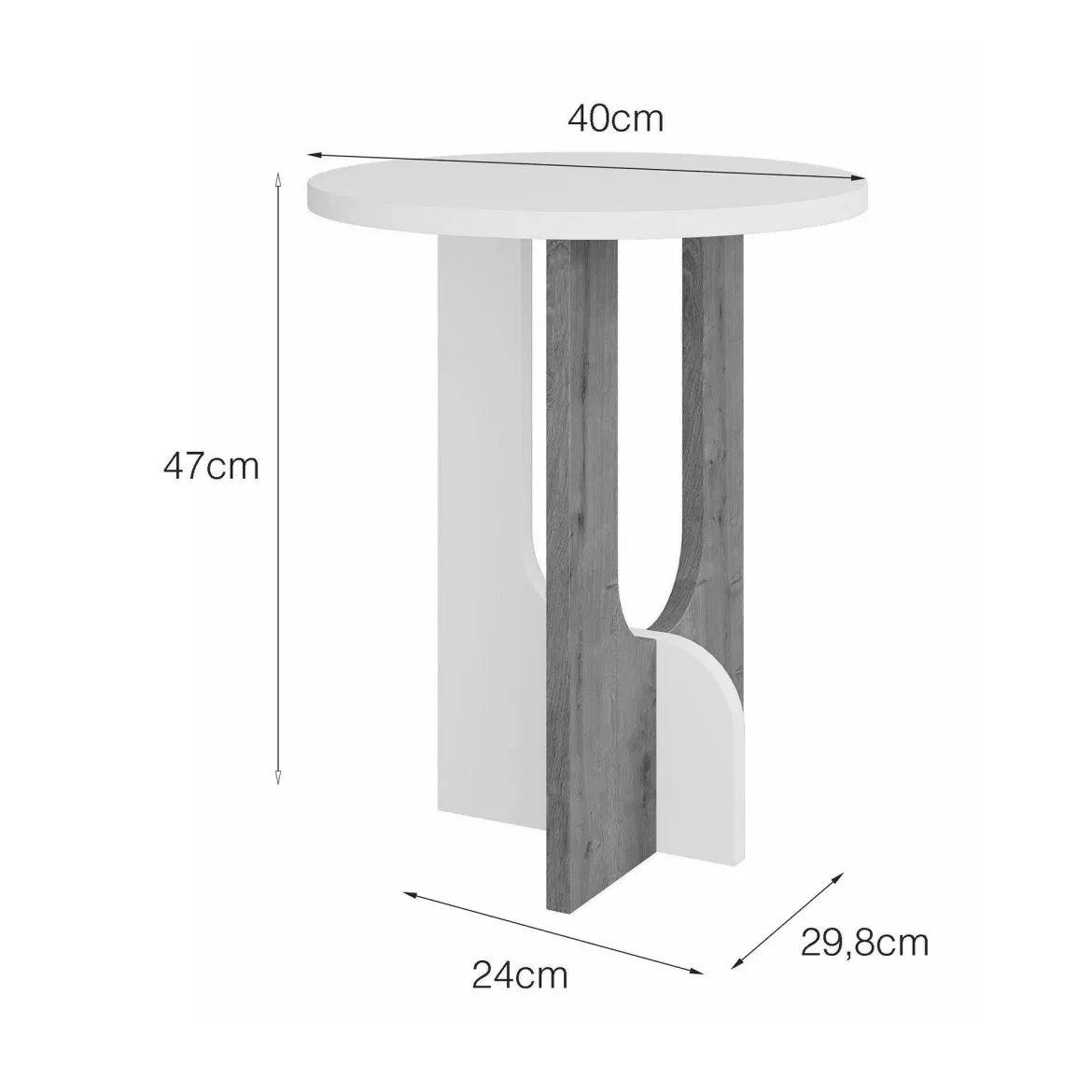Tavolino soggiorno rettangolare tortora e fume 80x80x40h cm modulare - Nuummite