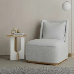 Tavolino soggiorno rettangolare tortora e fume 80x80x40h cm modulare - Nuummite