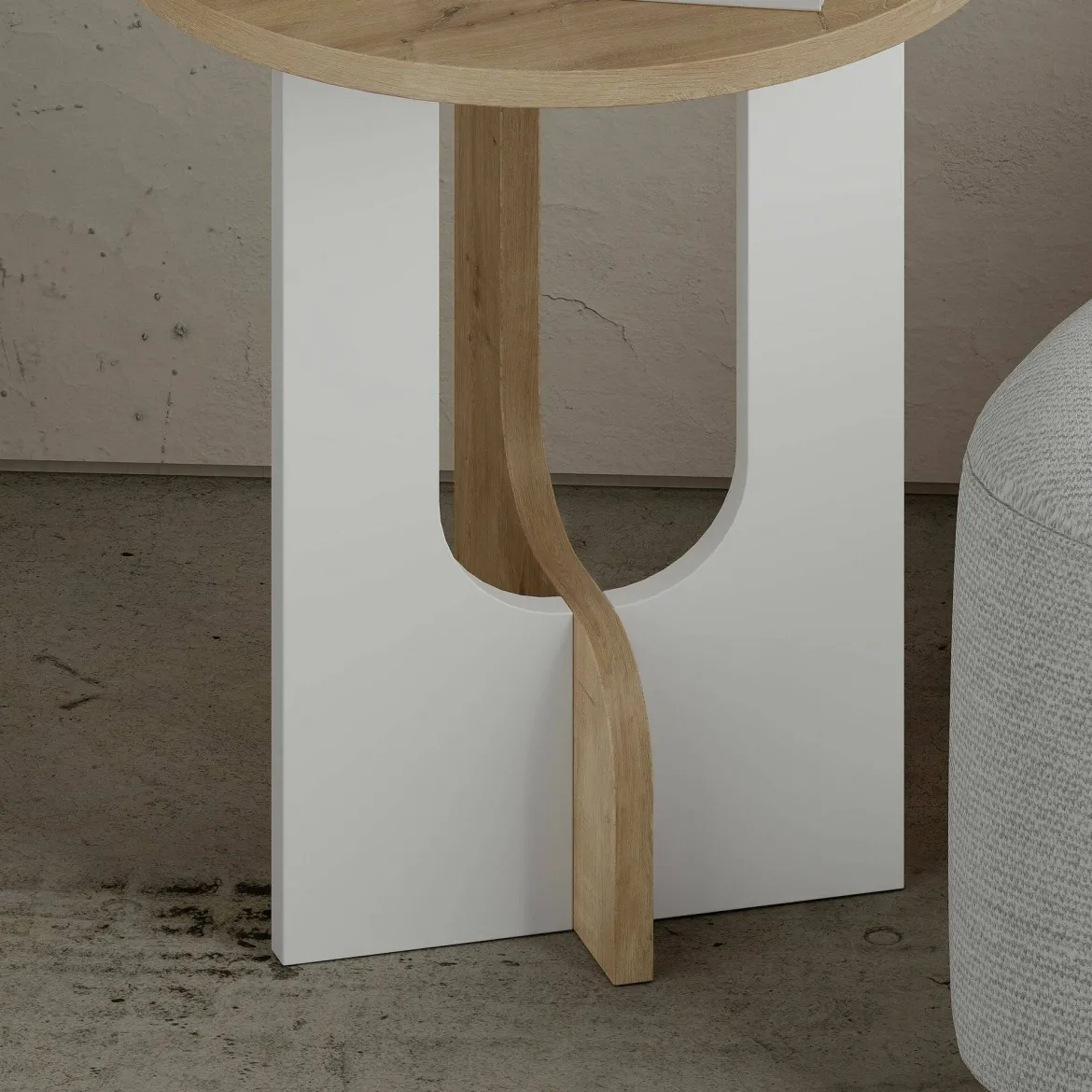 Tavolino soggiorno rettangolare tortora e fume 80x80x40h cm modulare - Nuummite