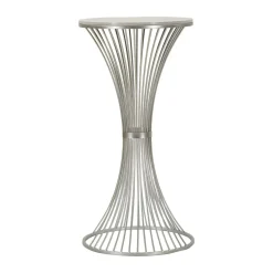 Tavolino soggiorno rotondo argento 50x50x100h cm - Merli