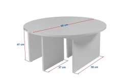 Tavolino soggiorno rotondo grigio 90x90x41h cm - Tairn