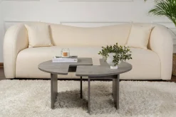 Tavolino soggiorno rotondo grigio 90x90x41h cm - Tairn