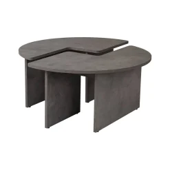 Tavolino soggiorno rotondo grigio 90x90x41h cm - Tairn