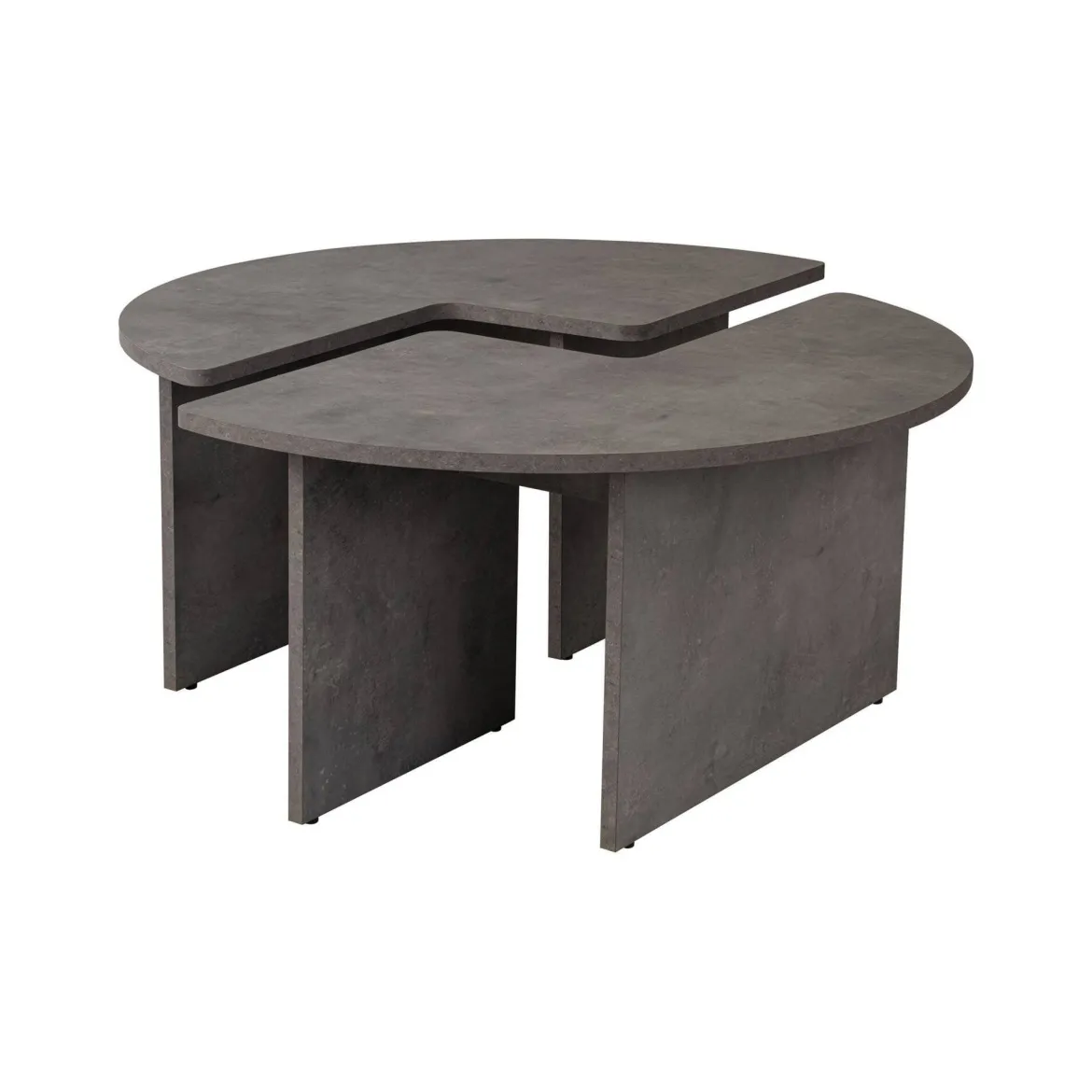 Tavolino soggiorno rotondo grigio 90x90x41h cm - Tairn