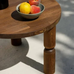 Tavolino soggiorno rotondo noce 70x70x40h cm - Victorien
