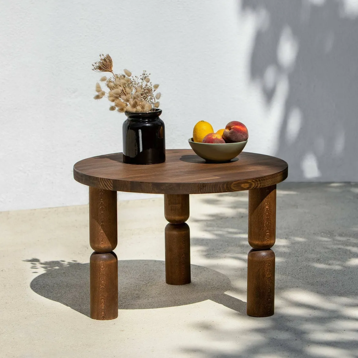 Tavolino soggiorno rotondo noce 70x70x40h cm - Victorien