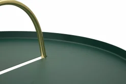 Tavolino soggiorno rotondo verde e oro 45x45x59h cm - Nigra