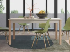Tavolo Allungabile Beige Marrone Rovere 8 Posti Allungabile 160x80x77h cm, - Bulzi