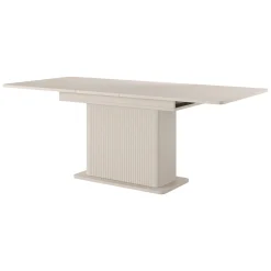 Tavolo Allungabile Beige 8 Posti Allungabile 160x90x75h cm, Meccanismo Estensione Allunga Centrale - Kariteni
