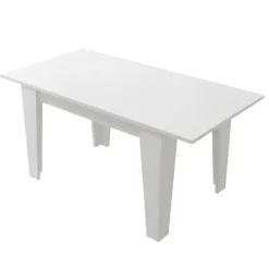 Tavolo Allungabile Bianco Allungabile Meccanismo Estensione Allunga Centrale 160x80x78h cm, Lunghezza Massima 160 cm - Pizzoli