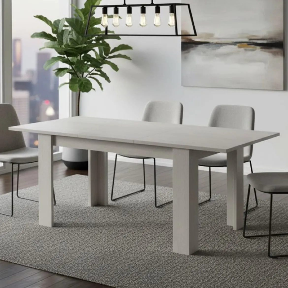 Tavolo allungabile classico 8-10 posti 160/220x88cm bianco - Artino