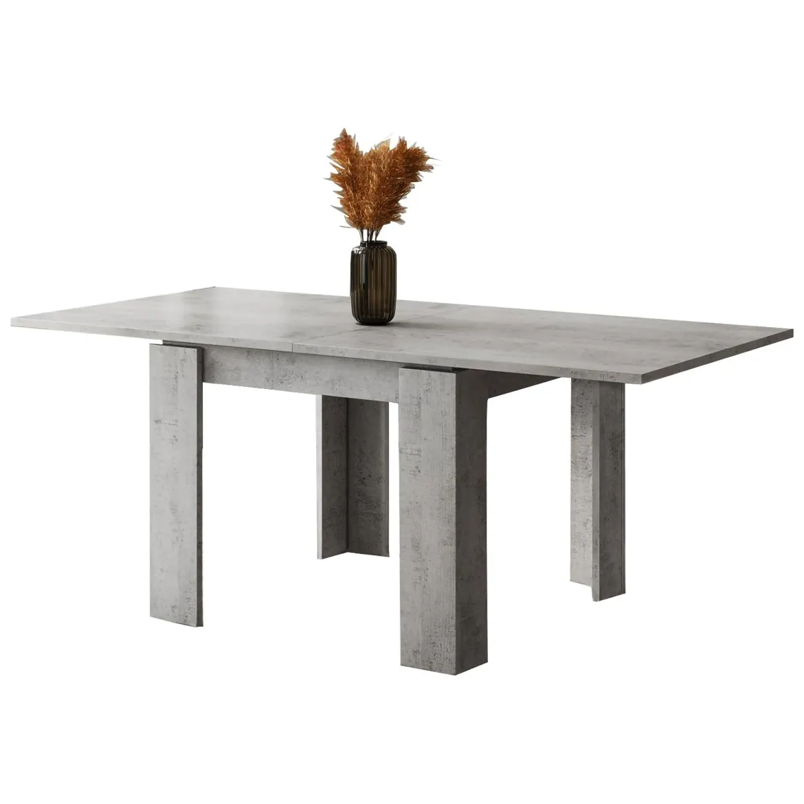 Tavolo Allungabile Grigio Cemento Allungabile Meccanismo Estensione a Libro 180x90x78h cm, Lunghezza Massima 180 cm - Popoli