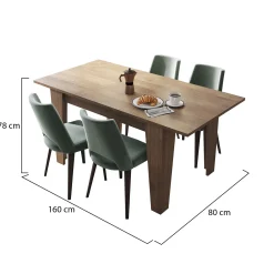 Tavolo Allungabile Marrone Noce Allungabile Meccanismo Estensione Allunga Centrale 160x80x78h cm, Lunghezza Massima 160 cm - Pizzoli