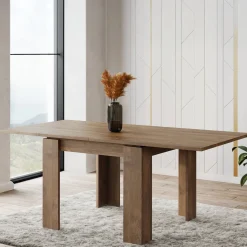 Tavolo Allungabile Marrone Noce Allungabile Meccanismo Estensione a Libro 180x90x78h cm, Lunghezza Massima 180 cm - Popoli
