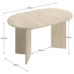Tavolo Allungabile Marrone Rovere 6 Posti Allungabile 90x140x76h cm, - Espanola