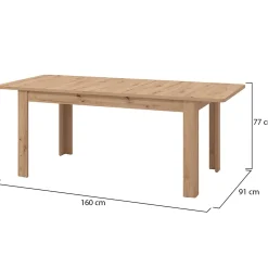 Tavolo Allungabile Marrone Rovere Nodi 8 Posti Allungabile 160x90.5x76.5h cm, - Colosimi