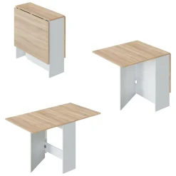 Tavolo allungabile piccolo 2-4 posti 31x77cm bianco e rovere - Arid