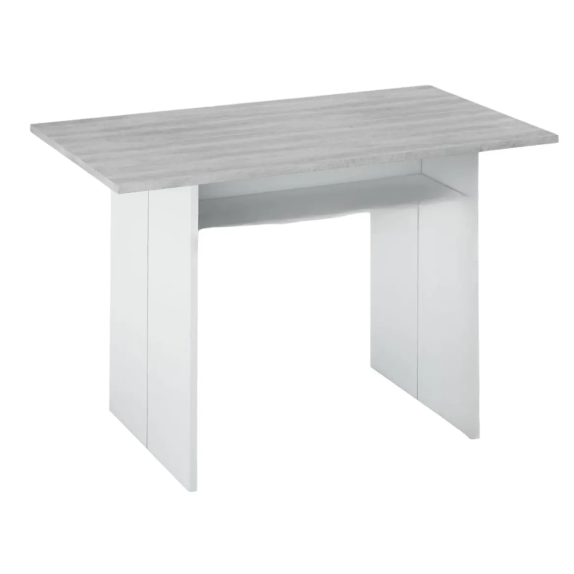 Tavolo allungabile 2-4 posti 120x35cm bianco e cemento - Arila