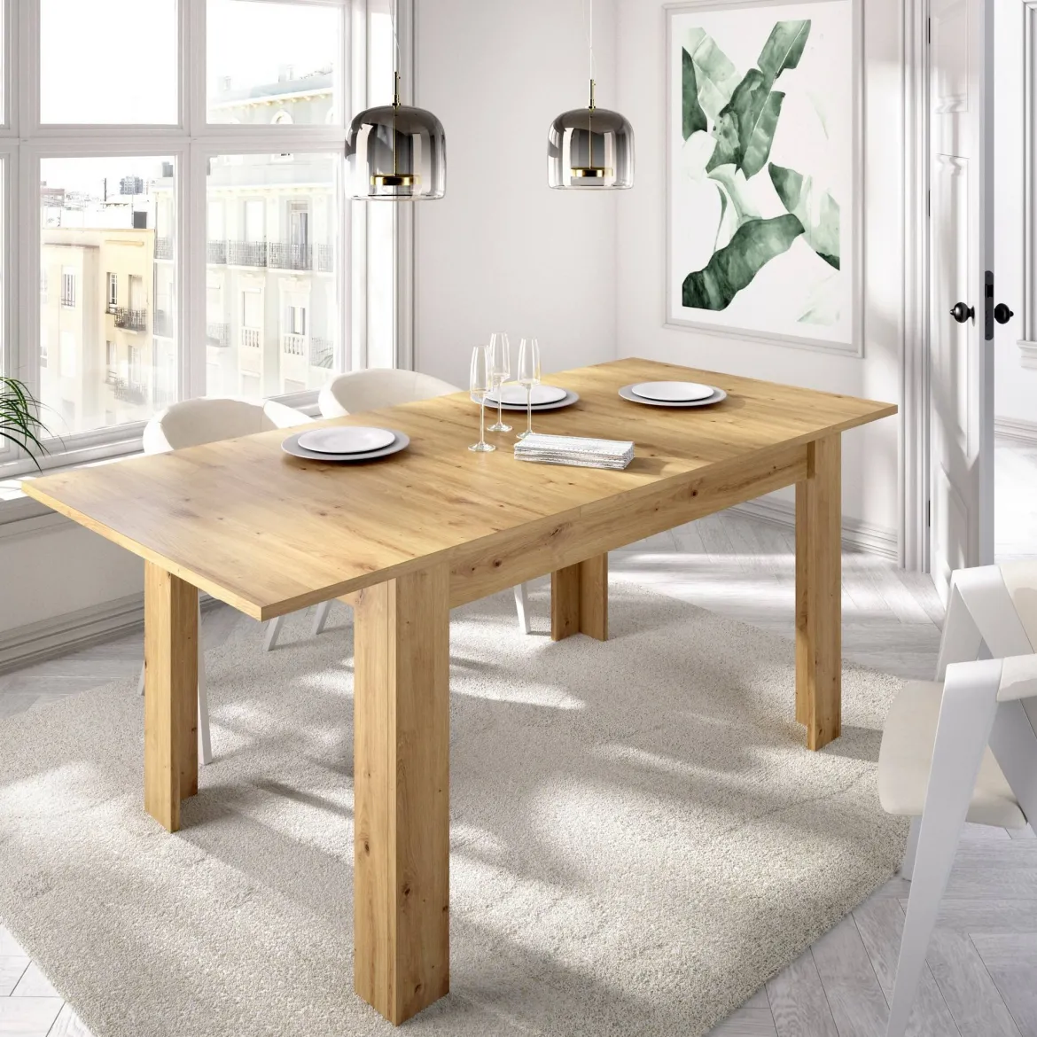 Tavolo allungabile 6-8 posti 140/190x90cm rovere - Dencio