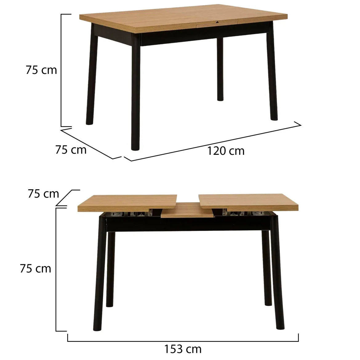 Tavolo allungabile 6-8 posti 160x90cm legno - Aryal
