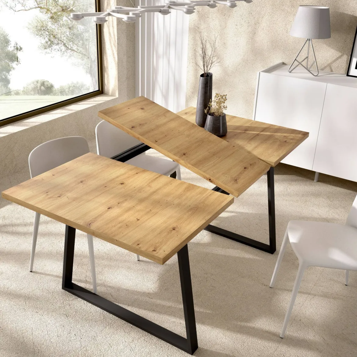 Tavolo allungabile 6-8 posti 160x90cm legno - Aryal