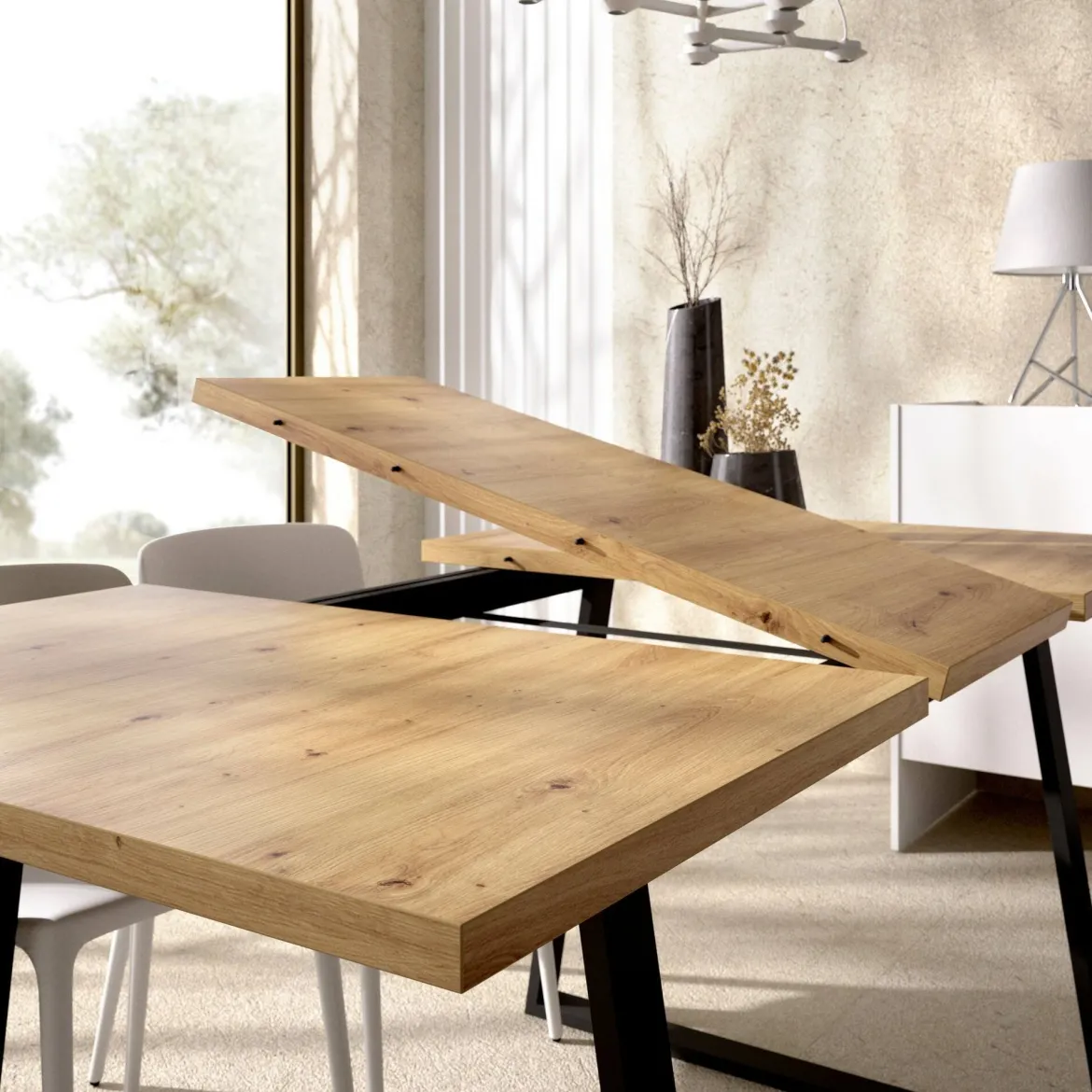 Tavolo allungabile 6-8 posti 160x90cm legno - Aryal