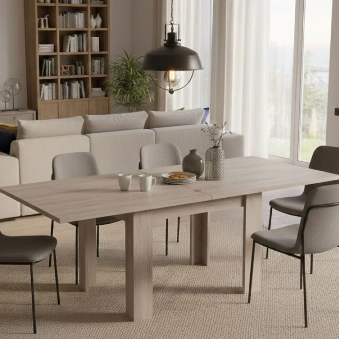 Tavolo allungabile 6-8 posti 90x90cm rovere - Airin