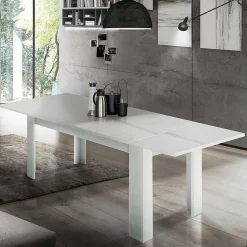 Tavolo allungabile 8-10 posti 140/190x90cm bianco lucido - Arizon