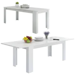 Tavolo allungabile 8-10 posti 140/190x90cm bianco lucido - Arizon